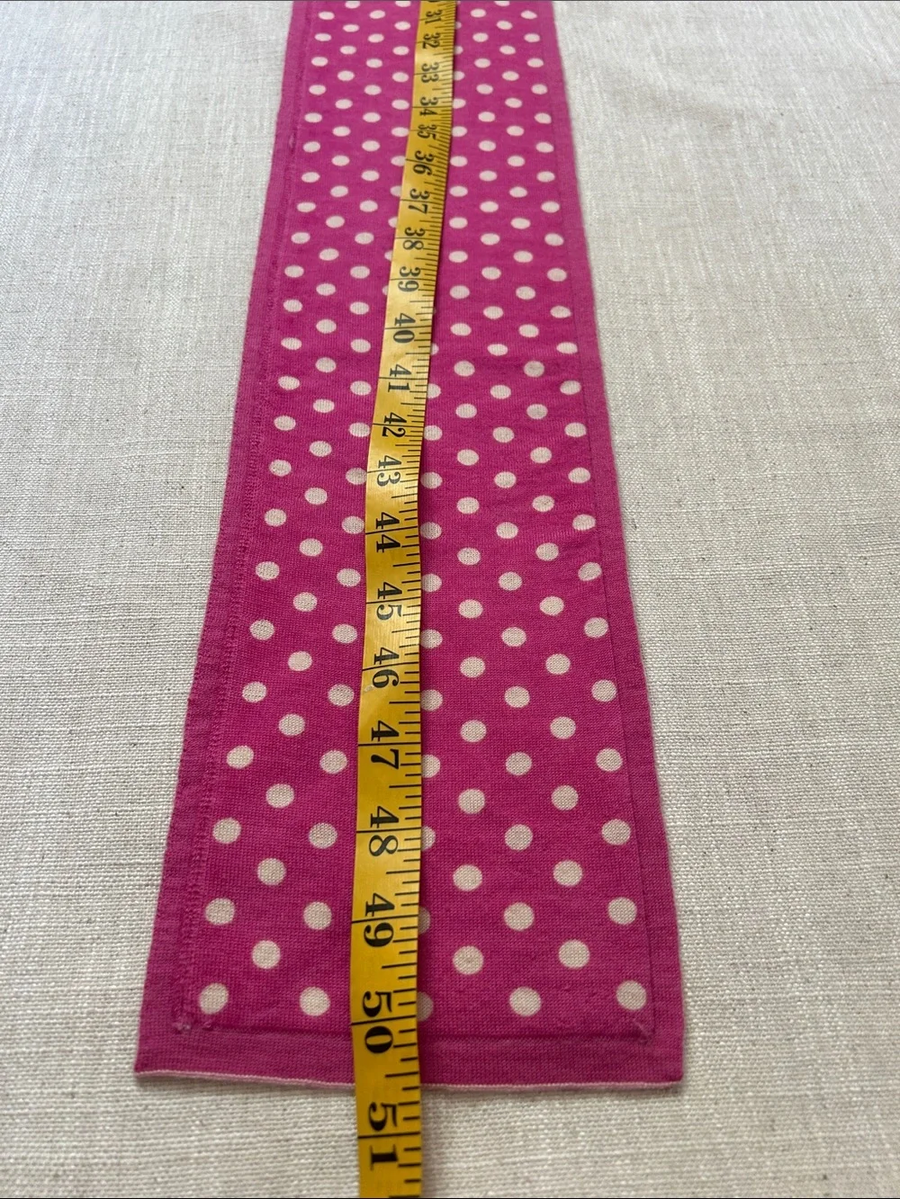 Coach Merino Wool Scarf Pink/Cream Polka Dot Reversible